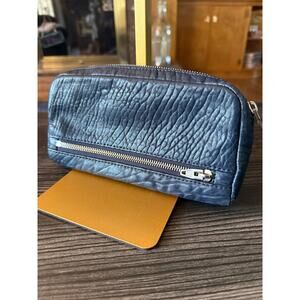 Alexander Wang Fumo Continental Leather Dark Navy Blue Wallet